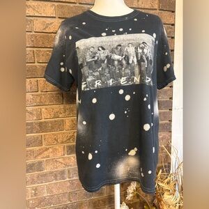 FRIENDS Black and White Bleach-Effect Short Sleeve Tee